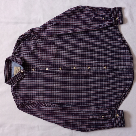 Just a Cheap Shirt Men's Plaid Long Sleeve Button- Down.  Size S. Red, Blue. - Picture 11 of 15